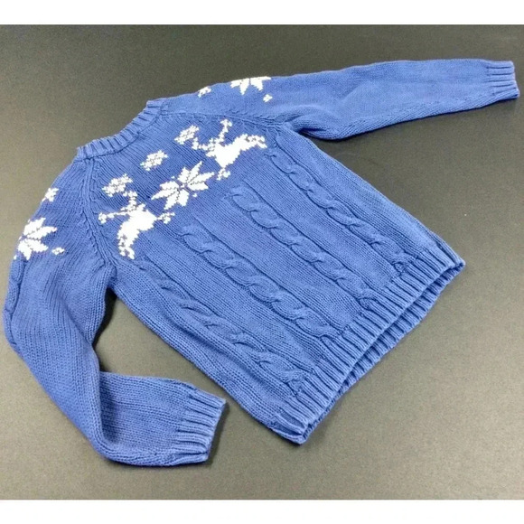 Vintage Kids Lands' End Sweater Blue White size L 6X-7 - Picture 1 of 9